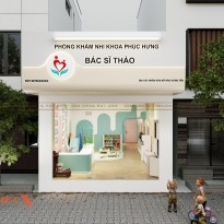 Thiết kế phòng khám nhi khoa Phúc Hưng bác sĩ Thảo hiện đại và trẻ trung